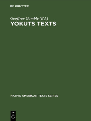 cover image of Yokuts Texts